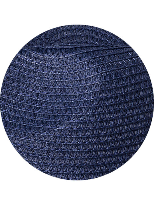 Damen breitkrempiger Strohhut mit Band und Quaste Blau