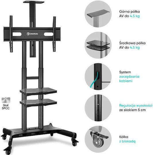 Onkron TV Mount Floor up to 86" and 90kg Black