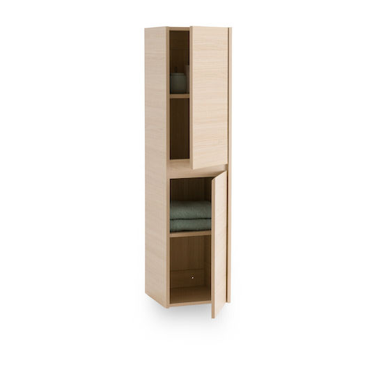 La Redoute Interieurs Oak Wall Hung Bathroom Column Cabinet