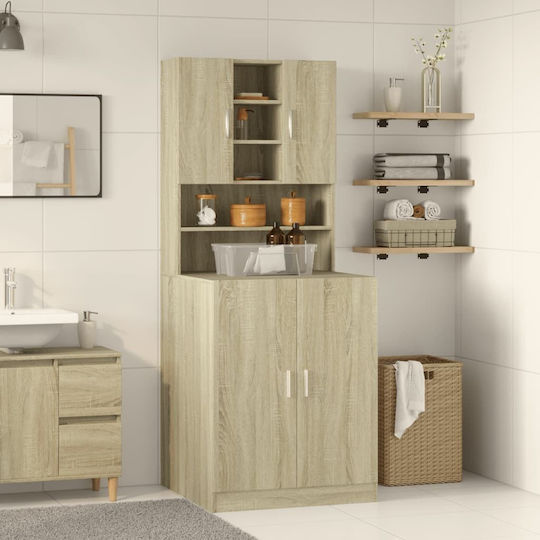 vidaXL Банска Колона За Стена За Пералня М70.5xШ24xВ90см Сонома