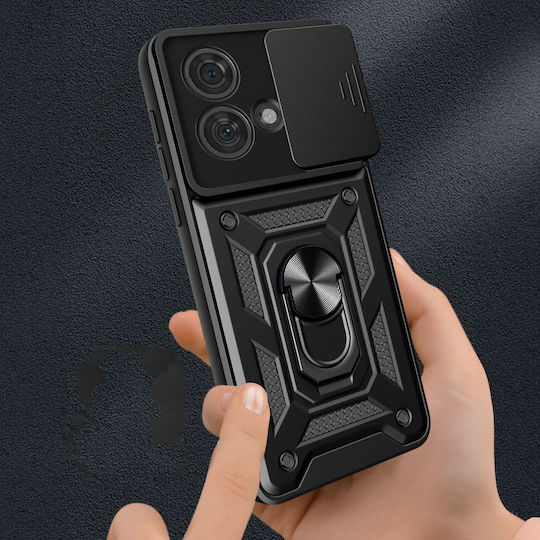 Techsuit Shield Umschlag Rückseite Kunststoff / Silikon Schwarz (Motorola Edge 40)