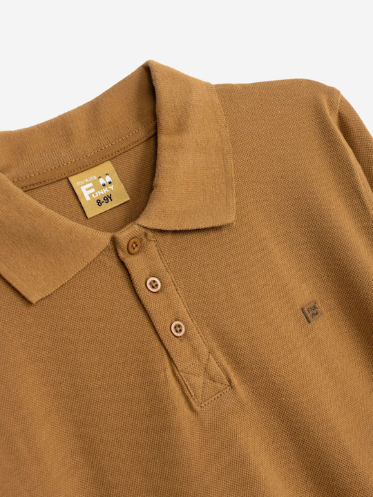 Funky Kids Polo Long Sleeve Tabac Brown