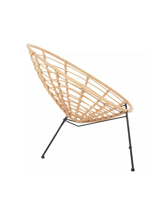 Πολυθρόνα Εξωτερικού Χώρου Rattan Allegra Μπέζ 73x78x88εκ.