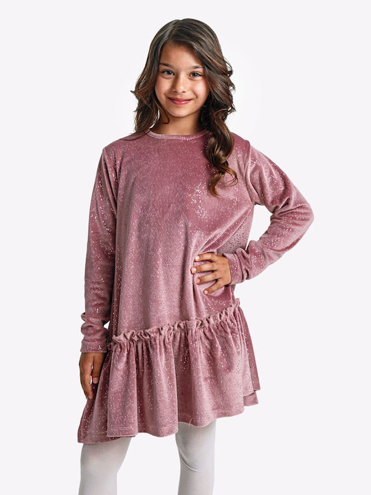 Funky Kids Dress Velvet Pink