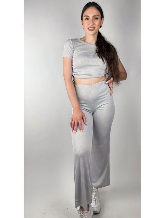 Set Trousers Top Color Grey