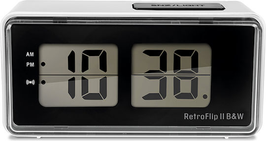 Life Retroflip Ii Επιτραπέζιο Ψηφιακό Ρολόι LED με Ξυπνητήρι Λευκό 221-0416
