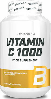 Biotech USA Vitamin C Vitamin for Immune System Boost, Skin & Antioxidant Action 1000mg 250 tabs