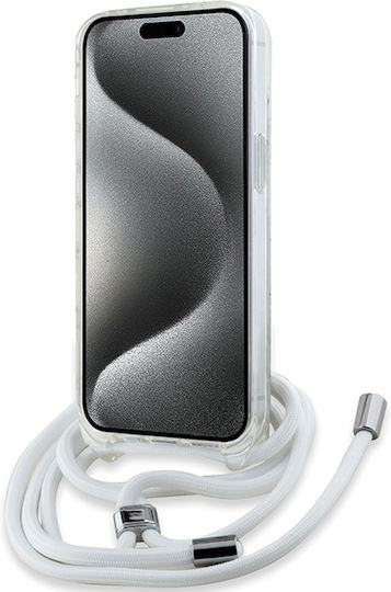 Karl Lagerfeld IML Choupette Umschlag Rückseite Kunststoff / Silikon mit Band Transparent (iPhone 15)