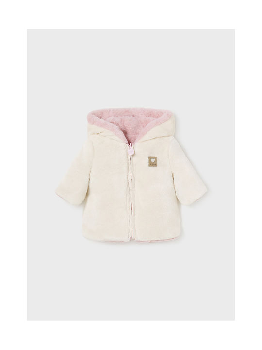 Mayoral Kids Coat Double Sided with Hood Pink