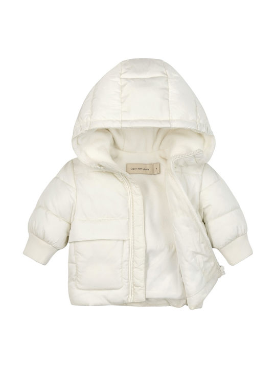 Kids' Casual Jacket with Hood Ecru