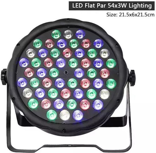 Lumina LED Par RGB 3in1 cu controler DMX512 Lumina LED Par 54x3w RGBW cu mufă EU