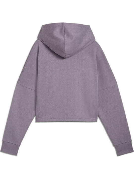 PUMA Kids Sweatshirt Cropped with Hood and Pockets Pale Plum