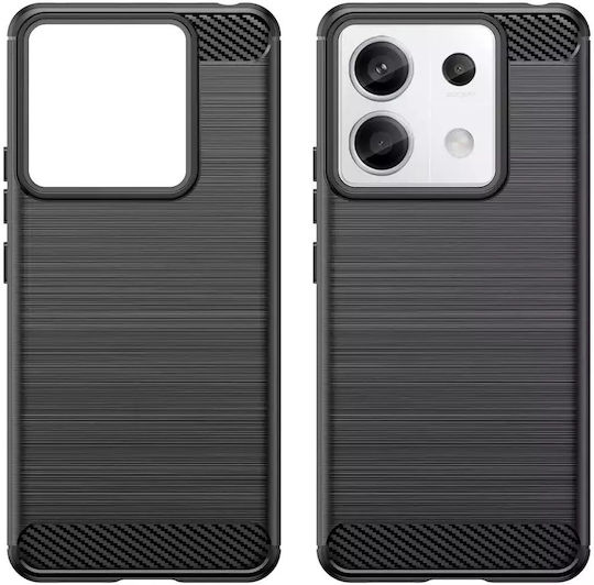 Hurtel Carbon Umschlag Rückseite Silikon Schwarz (Redmi Note 13 5G -> Redmi Note 13 5G)