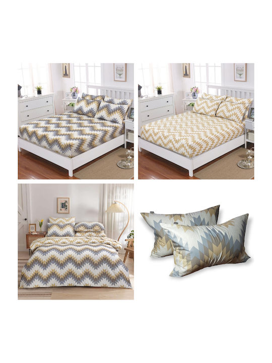 Casa Colori Sheet Double with Elastic 140x200+30cm. Gray