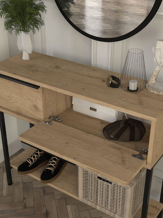 Suzy Wooden Console with Mirror Sapphire Oak L90xW29.6xH76cm