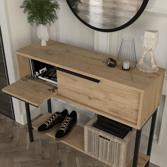 Suzy Consolă Din Lemn Cu Oglindă Stejar Sapphire L90x l29.6x Î76cm