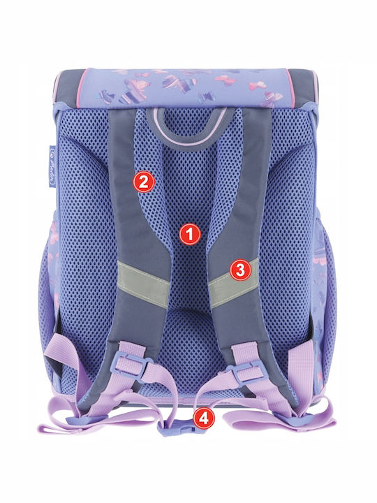 Herlitz Loop Plus Ghiozdan Scoala de Spate Scoala Primară Lila cu Husă pentru Sticlă de Apă 16 Litri