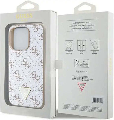 Guess 4g Triangle Back Cover Δερματίνης Λευκό (iPhone 15 Pro Max)