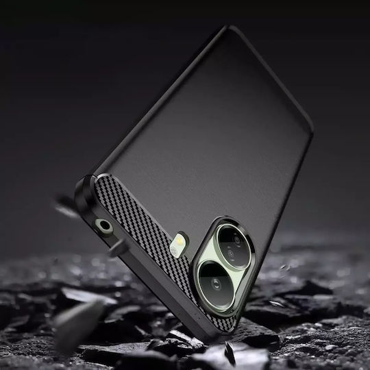 Hurtel Carbon Back Cover Silicon Negru (Redmi 13C / Poco C65 4G)