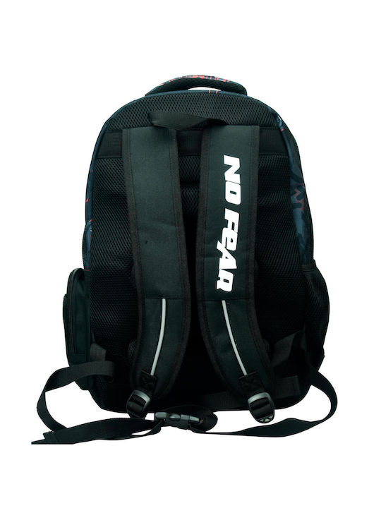No Fear School Bag Backpack Elementary, Elementary Multicolour with Water Bottle Holder 30Liters