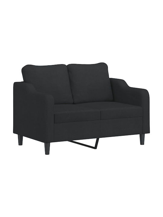 Living Room Furniture Set 3-Seater & 2-Seater & Armchair & Stool Black