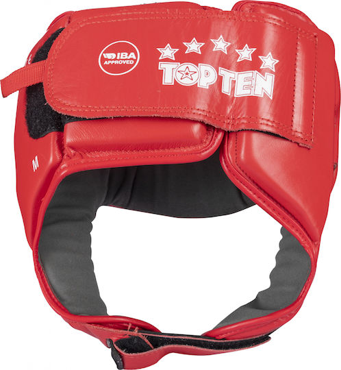 Genuine Leather Headguard Red Size M Incl Iba Tag