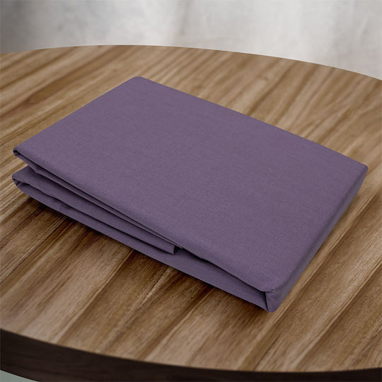 Lino Home Claro Σεντόνι Μονό με Λάστιχο 100x200+30εκ. Mauve