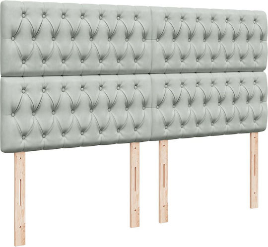 King Size Bett Mit Stoff in Hellgrau Mit Lattenrost Und Matratze 180x200cm