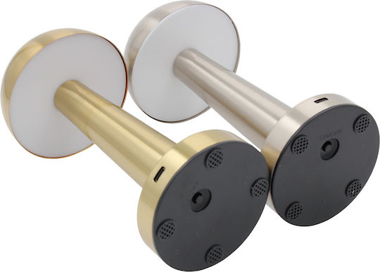Keskor Metal Lampă de masă LED cu Abajur Argintiu și Bază