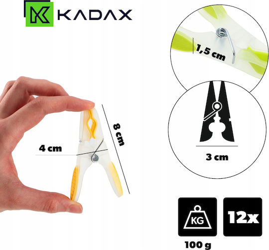 Kadax Wäscheklammern aus Kunststoff 12Stück Mehrfarbig