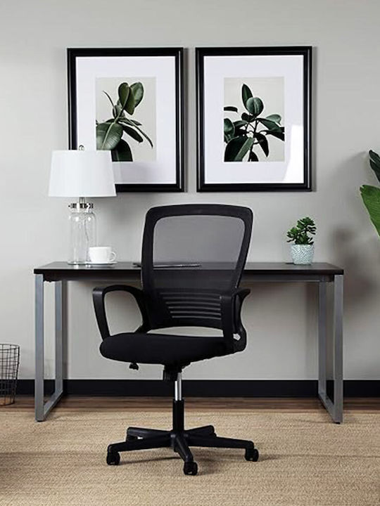 Rhea Reclining Office Chair with Fixed Arms Black Lamtech