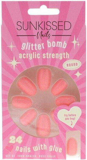 Set de unghii false Glitter Sunkissed Glitter Bomb 24 bucăți, inclusiv adeziv