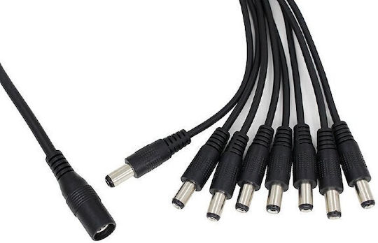Ez-dcsp8 1xdc Θηλυκό 8xdc Αρσενικό Καλώδιο 5.5*2.1mm 40cm