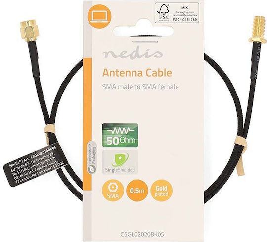 Nedis Kabelantenne Koax-Stecker - Koax-Buchse (CSGL02020BK05)