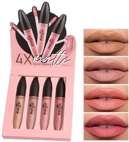 Set 4 Flüssige Lippenstifte Handaiyan Matte 4 X 2,5 Ml A