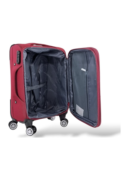Playbags Cabin Fabric Burgundy Travel Suitcase With 4 Wheels Height 55cm