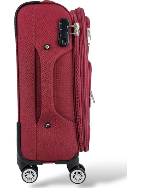 Playbags Cabin Fabric Burgundy Travel Suitcase With 4 Wheels Height 55cm