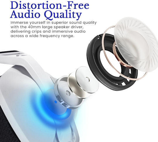 Armaggeddon Cosmic III Lite Über Ohr Gaming-Headset mit Verbindung Bluetooth Weiß
