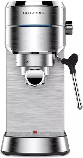 Blitzhome Μηχανή Espresso 1450W Πίεσης 15bar Γκρι
