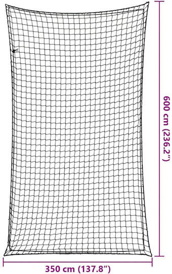 vidaXL Δίχτυ Αποσκευών Αυτοκινήτου 350x350cm Μαύρο