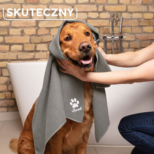 Vileda Pet Pro Πετσέτα για Καθαρισμό Σώματος Σκύλου Γκρι 65x65cm