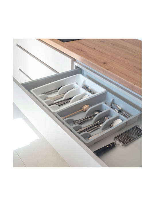 Kadax Plastic Drawer Insert Kitchen Organizer Cutlery Light Gray