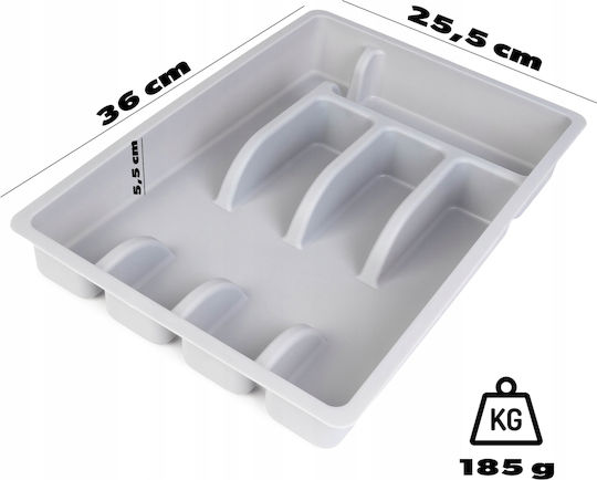Kadax Поставка За Прибори За Чекмедже Пластмасова 36x25x5.5см Сива