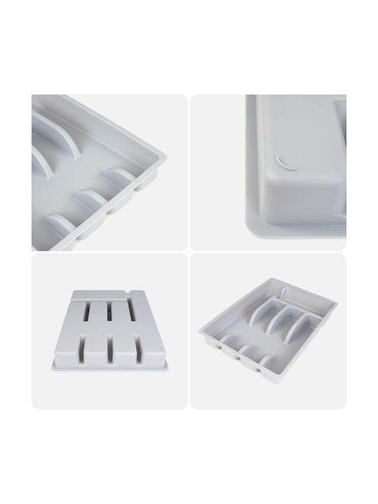 Kadax Plastic Drawer Insert Kitchen Organizer Cutlery Light Gray