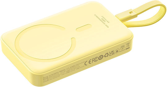 Baseus Magnetic Mini MagSafe Power Bank 10000mAh 30W με Θύρα USB-C Power Delivery / Quick Charge 3.0 Κίτρινο