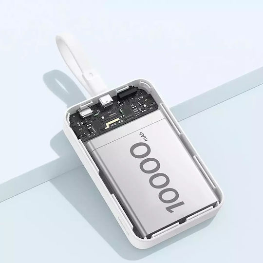 Baseus Magnetic Mini MagSafe Power Bank 10000mAh 30W с USB-C порт Power Delivery / Бързо зареждане 3.0 Бял
