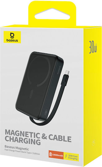 Baseus Mini MagSafe Power Bank 10000mAh 30W cu Port USB-C Livrarea energiei Negru