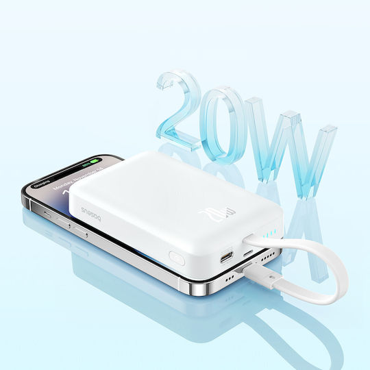 Baseus Mini MagSafe Power Bank 10000mAh 20W Power Delivery Бял