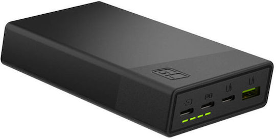 Green Cell Power Bank 20000mAh 18W με Θύρα USB-A και 2 Θύρες USB-C Power Delivery / Quick Charge 2.0 / Quick Charge 3.0 Μαύρο