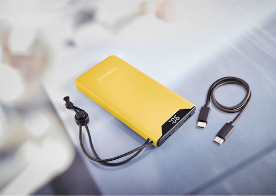 Intenso F10000 Power Bank 10000mAh 20W cu Port USB-A și Port USB-C Quick Charge 3.0 Galben
